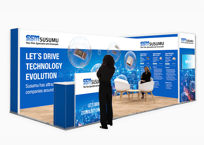 KL Portfolio Susumu Battery Show Messewand V01 Klare Linien || Portfolio || Susumu || Messestand