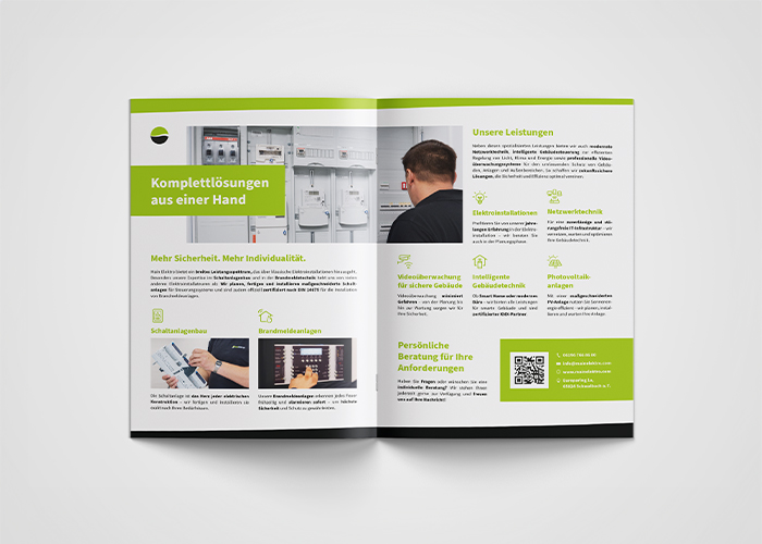 Klare Linien || Portfolio || Main Elektro GmbH || Imagebroschüre